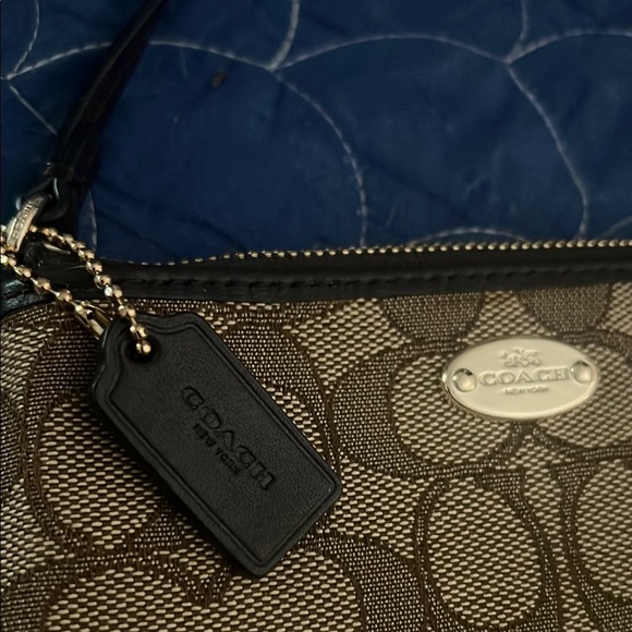 Coach Brown and Black Signature wristlet Bag - Picture 3 of 5